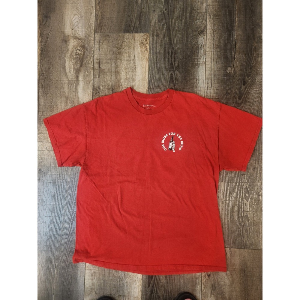 Retrofit One More For The‎ Road Graphic T-Shirt Mens XL Red Good Skeleton